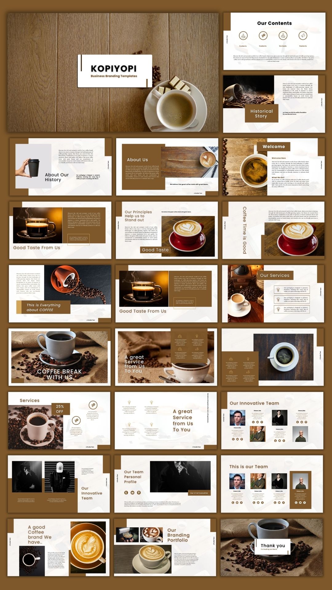 Coffee branding and business presentation template